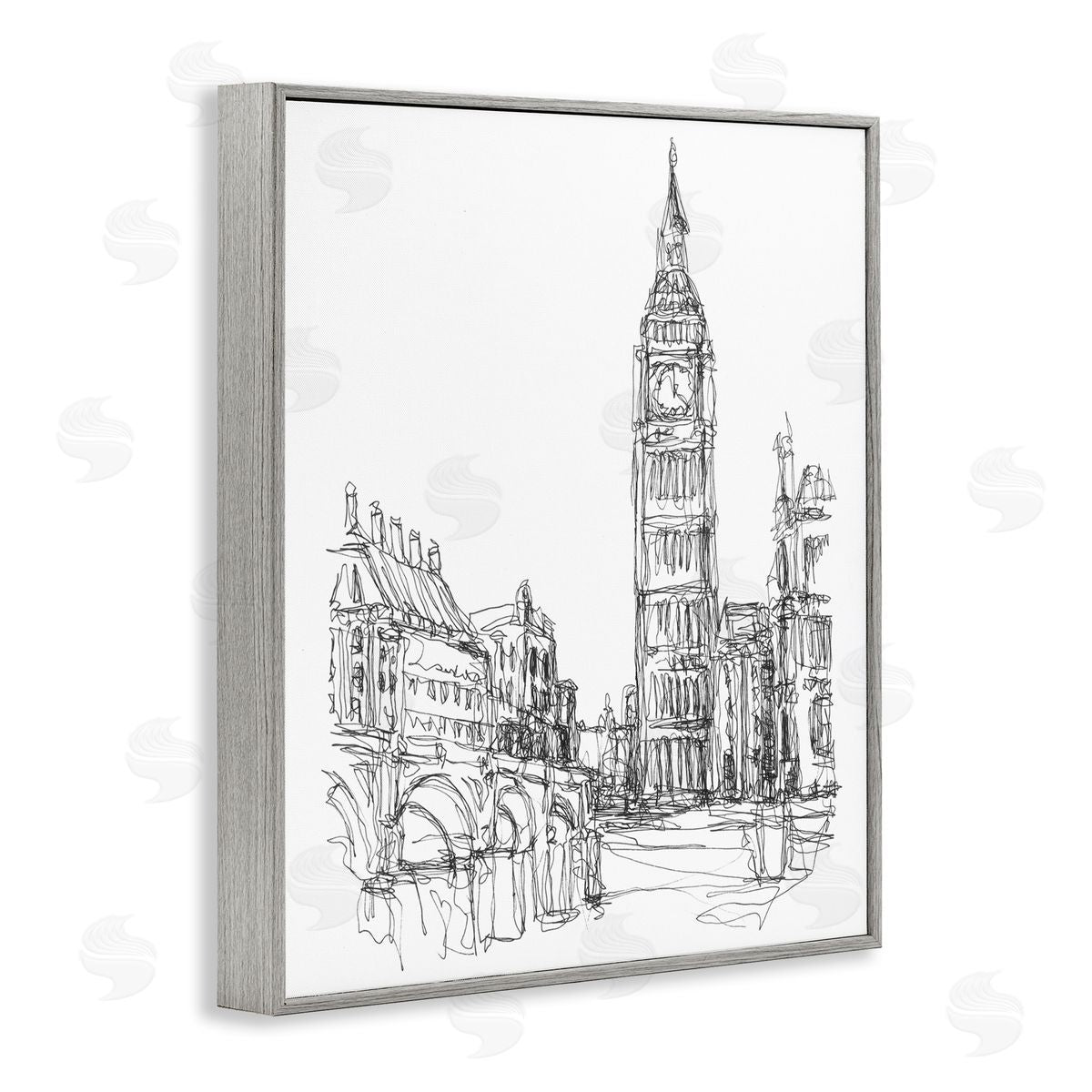 Ethan Harper Parisian Cityscape Sketch Canvas Wall Art Print
