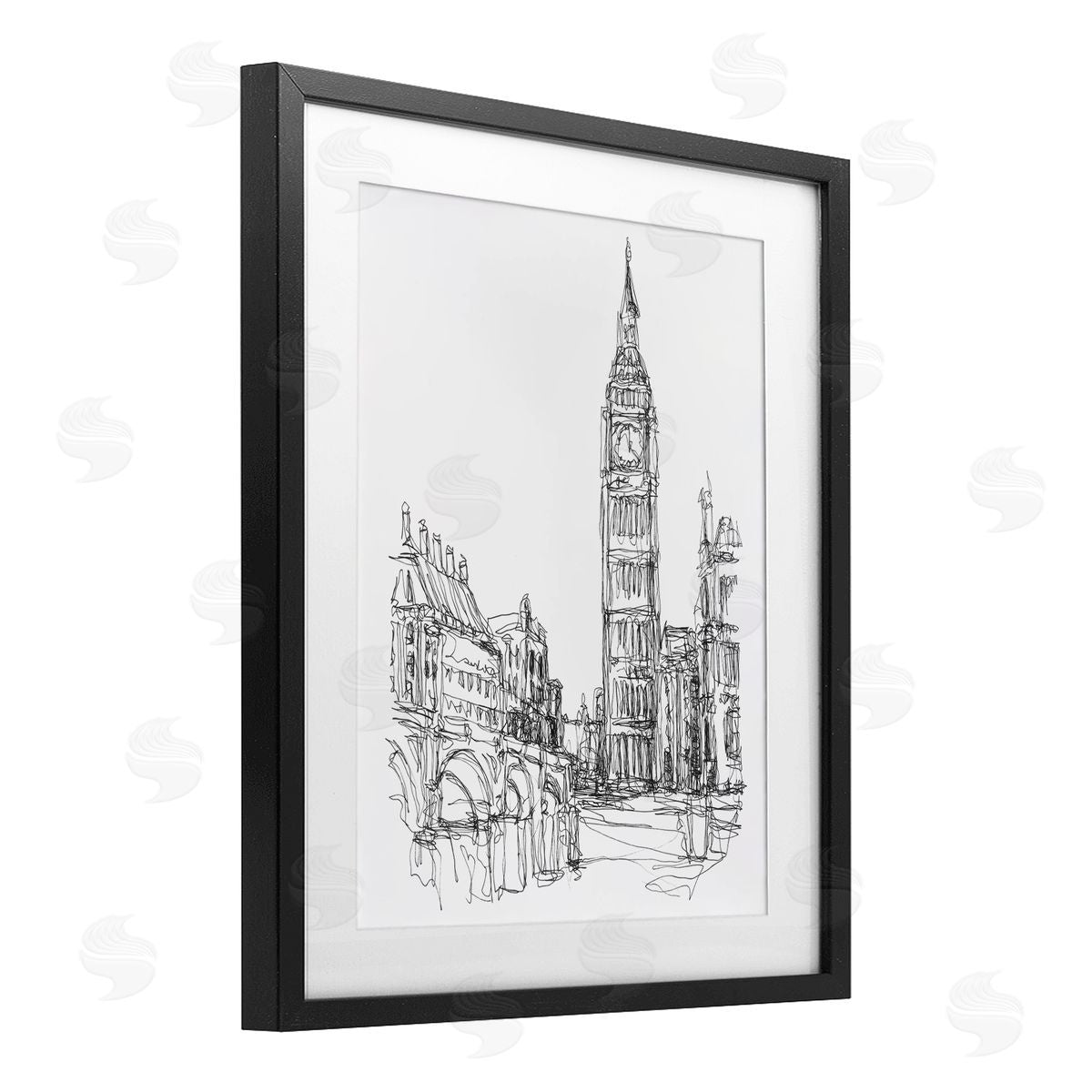Ethan Harper Parisian Cityscape Sketch Canvas Wall Art Print