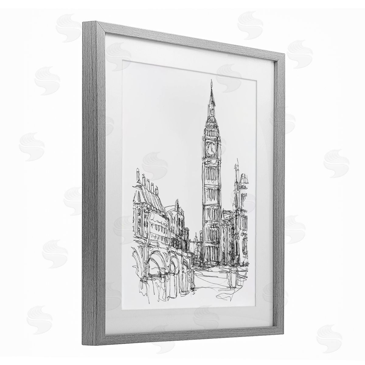 Ethan Harper Parisian Cityscape Sketch Canvas Wall Art Print