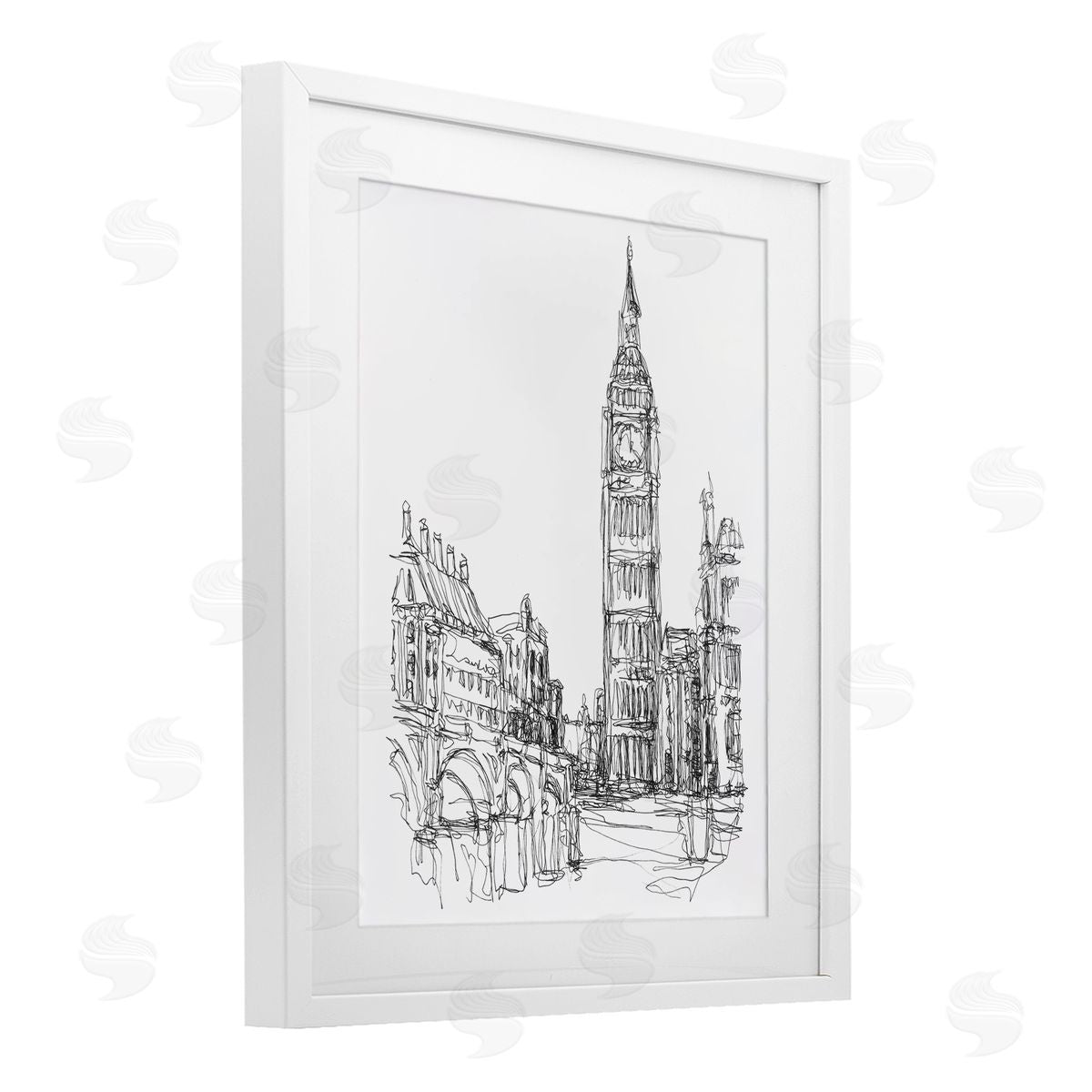 Ethan Harper Parisian Cityscape Sketch Canvas Wall Art Print