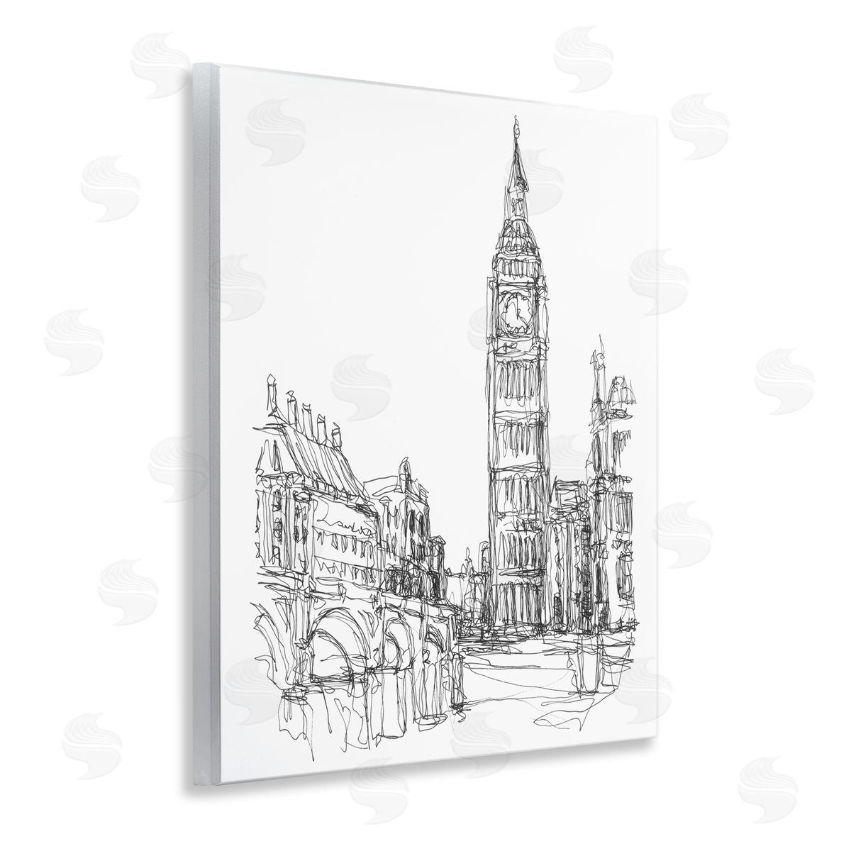 Ethan Harper Parisian Cityscape Sketch Canvas Wall Art Print