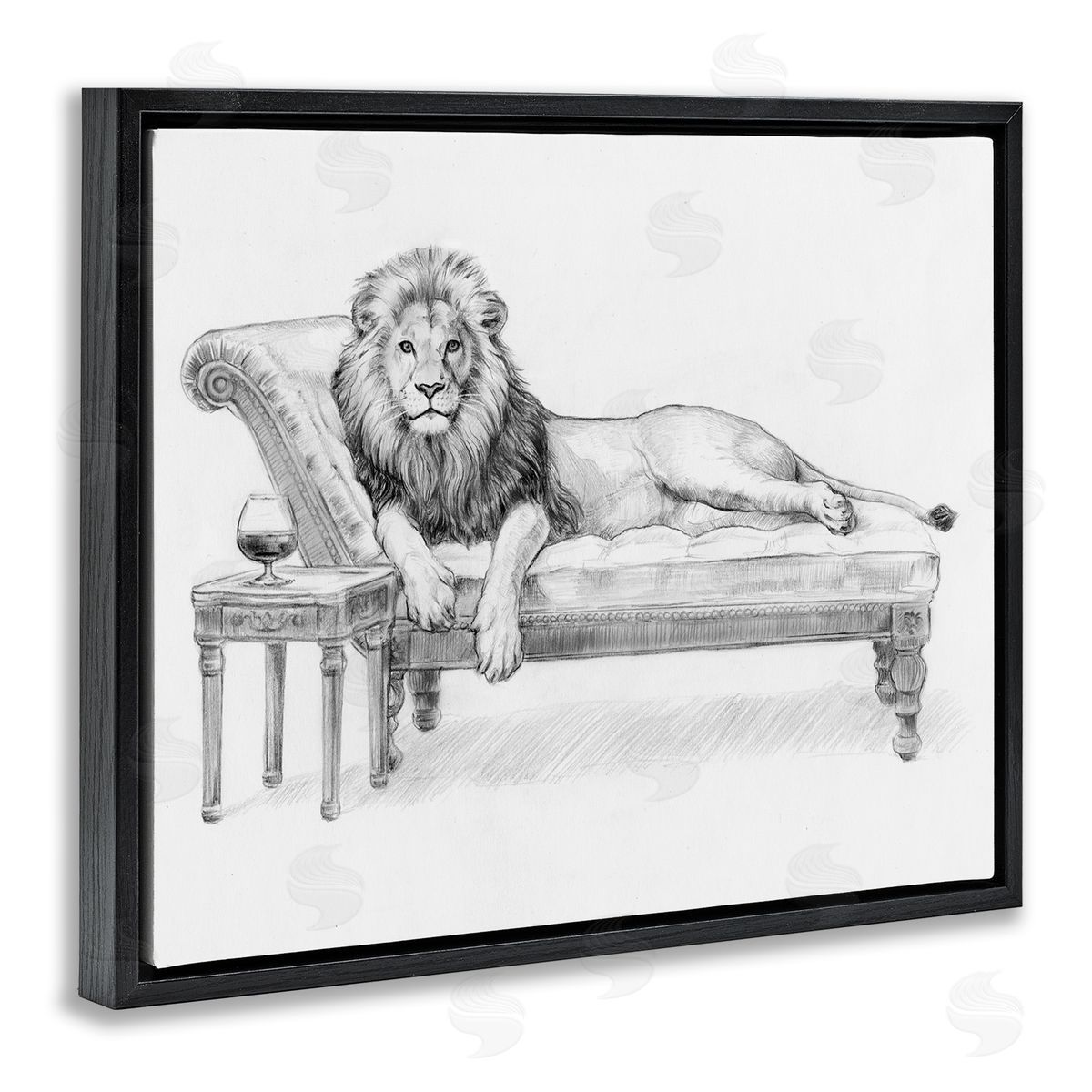 Victoria Barnes Lounging Beast Lion Canvas Wall Art Print