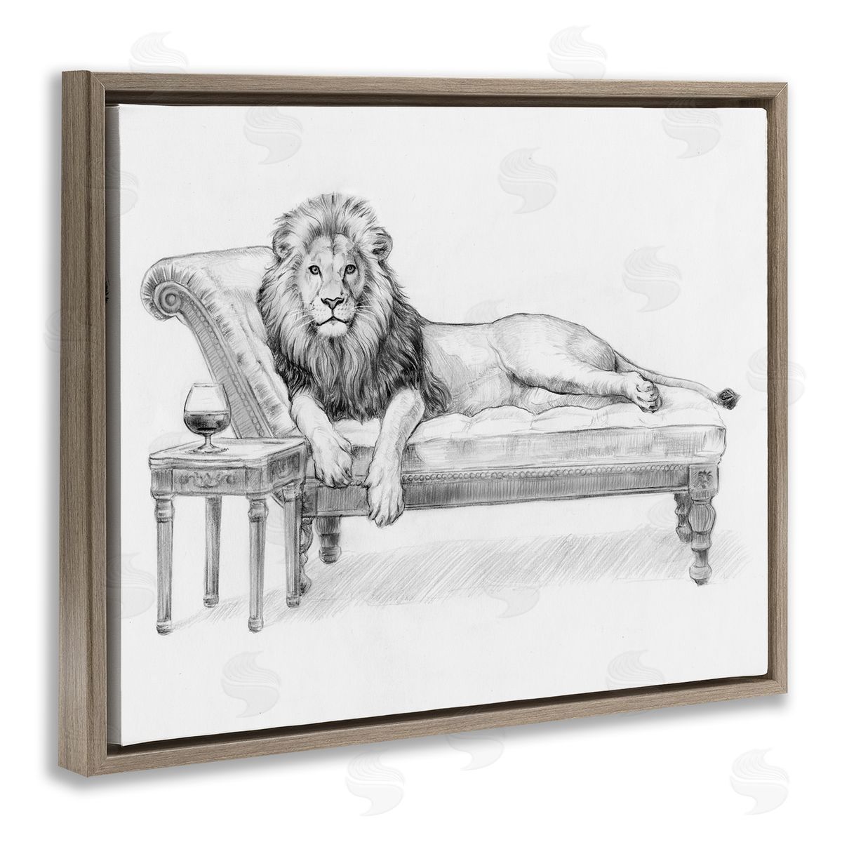 Victoria Barnes Lounging Beast Lion Canvas Wall Art Print