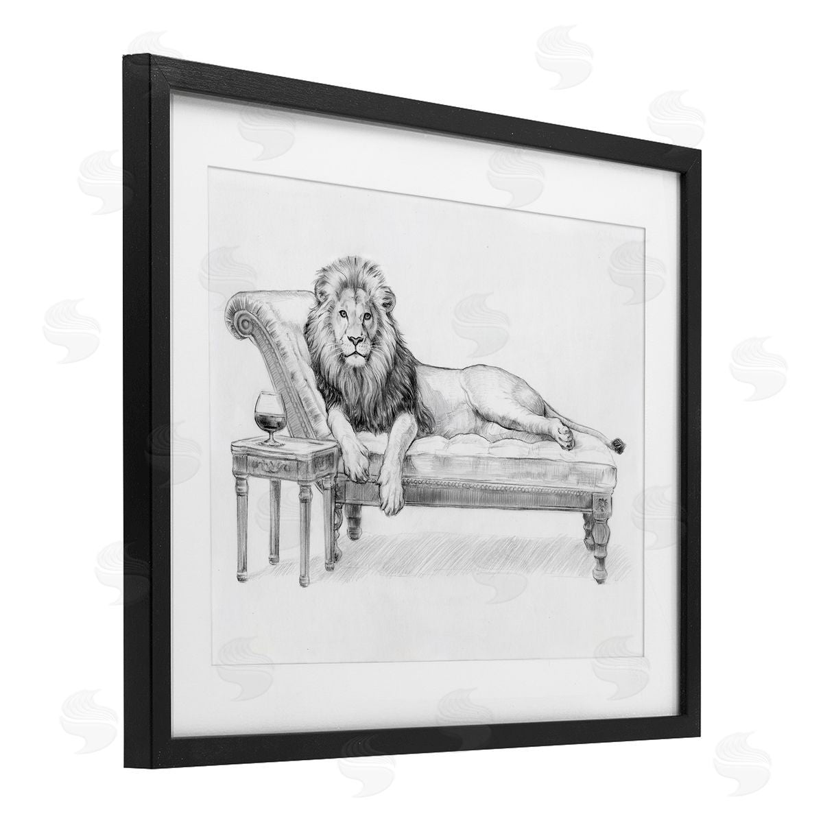 Victoria Barnes Lounging Beast Lion Canvas Wall Art Print