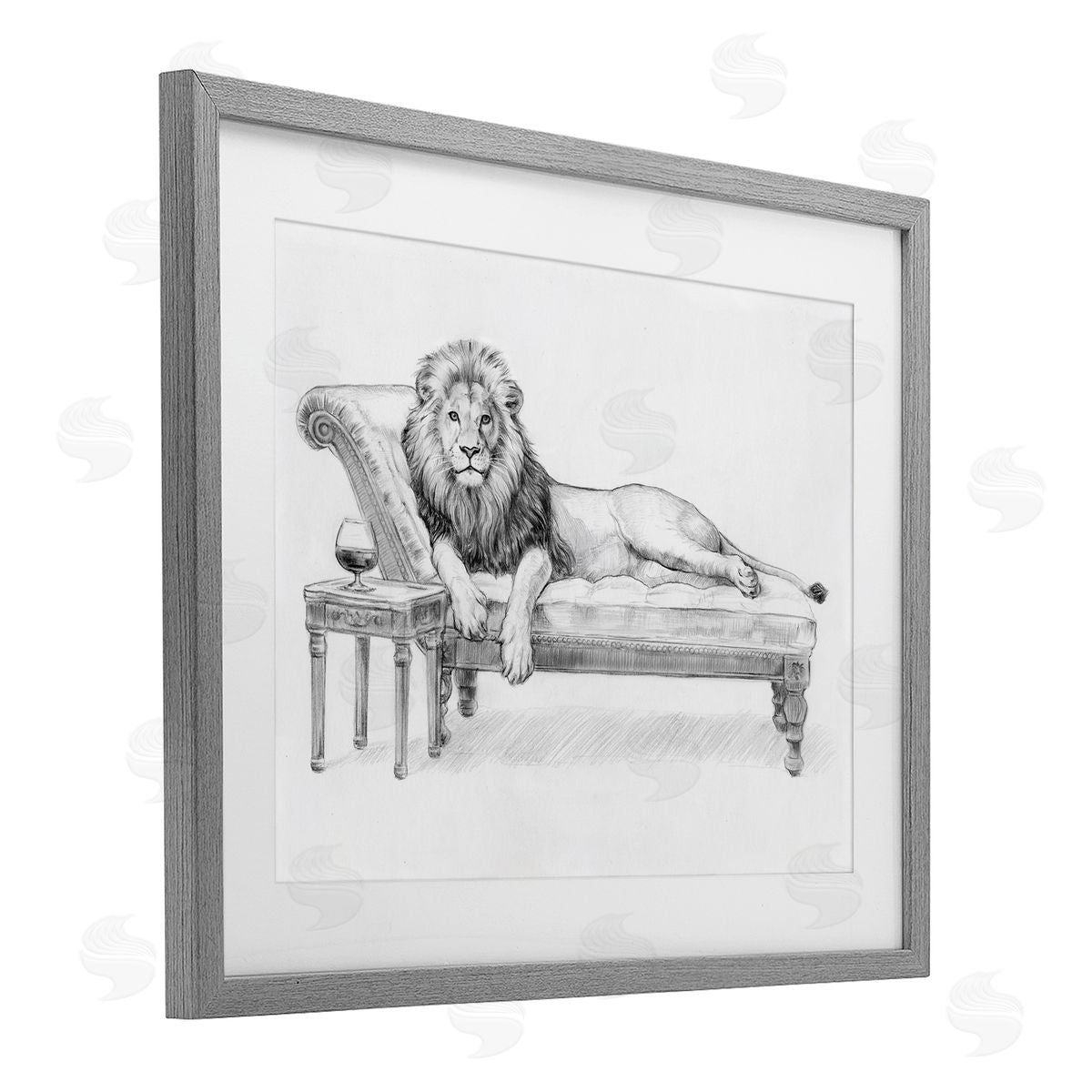 Victoria Barnes Lounging Beast Lion Canvas Wall Art Print