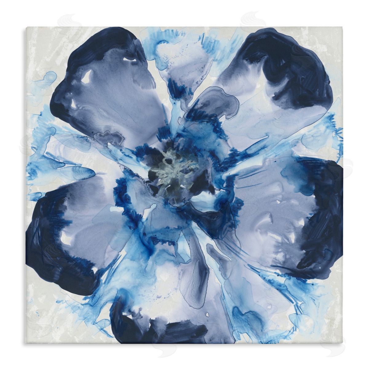 June Erica Vess Blue Glass Bloom Canvas Wall Art Print