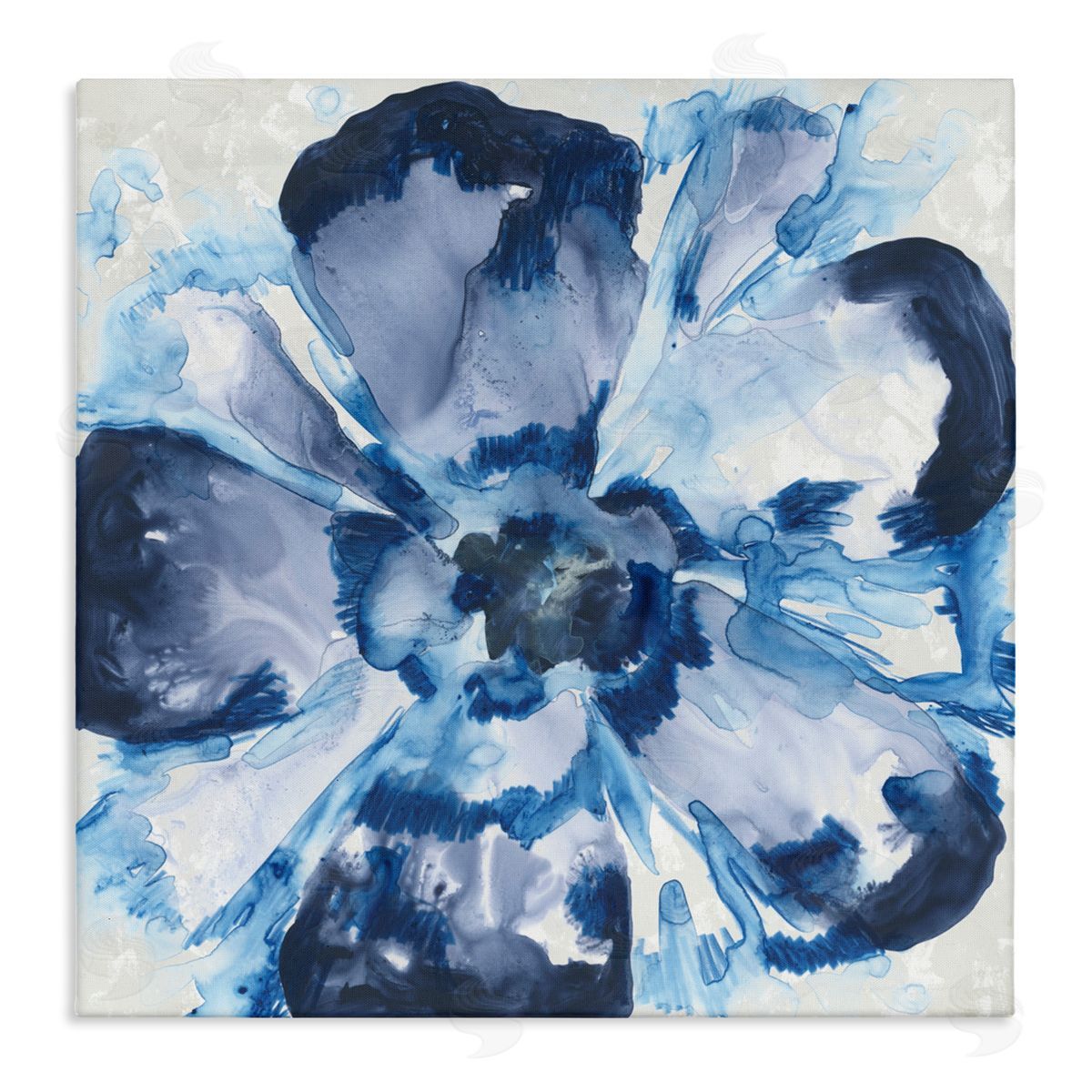 June Erica Vess Blue Glass Flower Canvas Wall Art Print