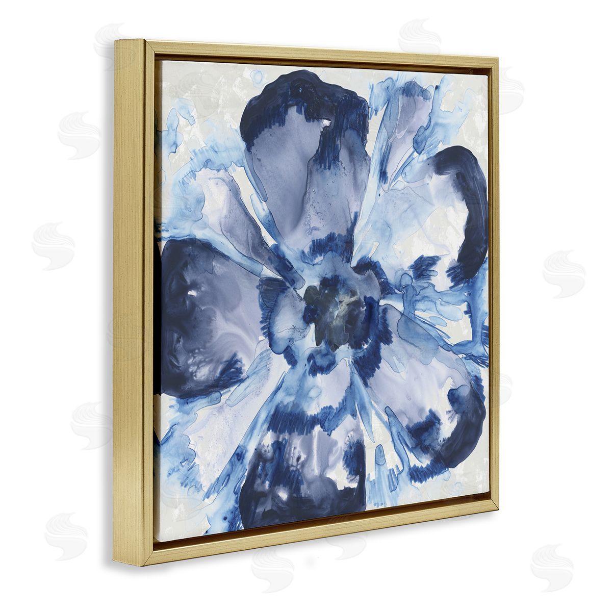 June Erica Vess Blue Glass Flower Canvas Wall Art Print