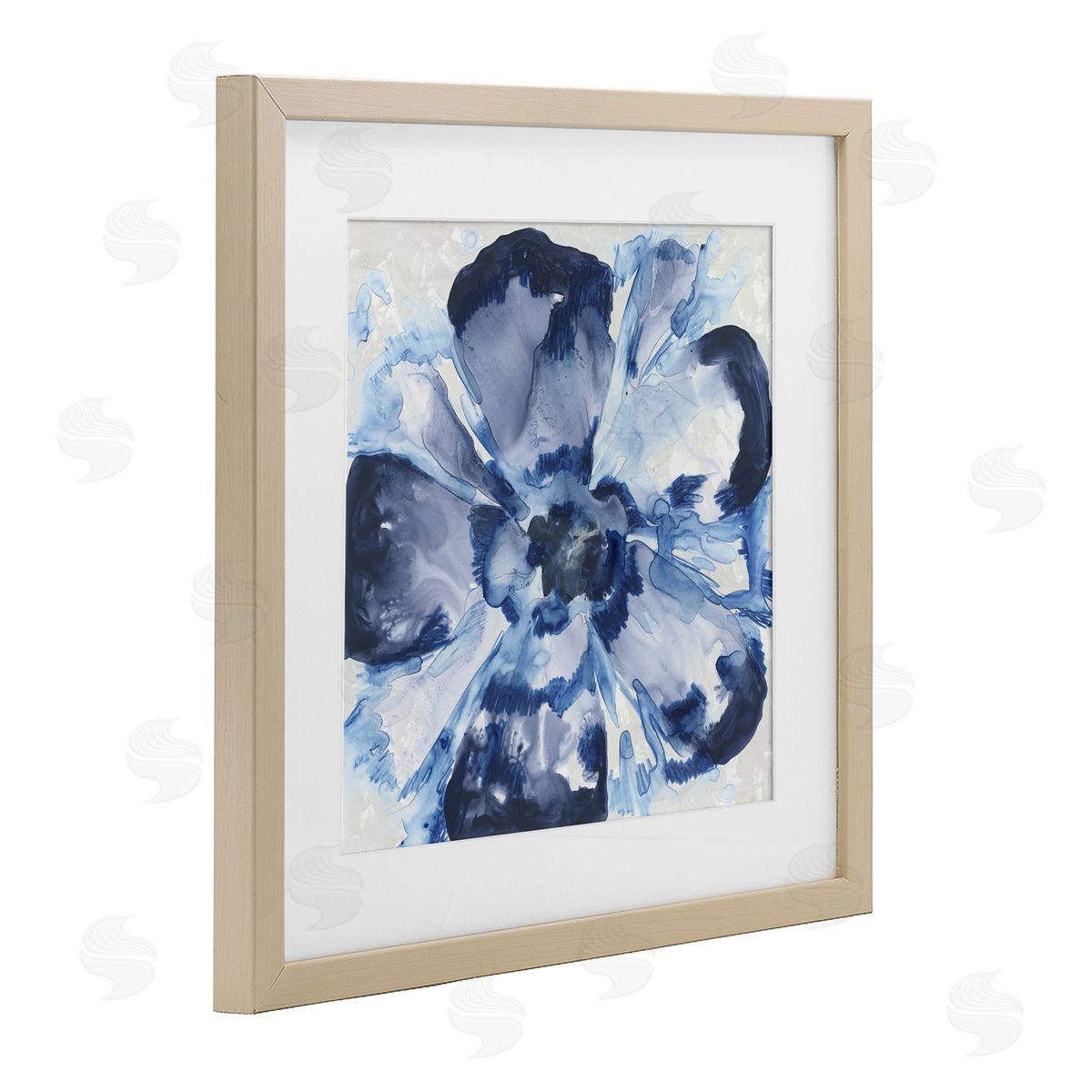 June Erica Vess Blue Glass Flower Canvas Wall Art Print
