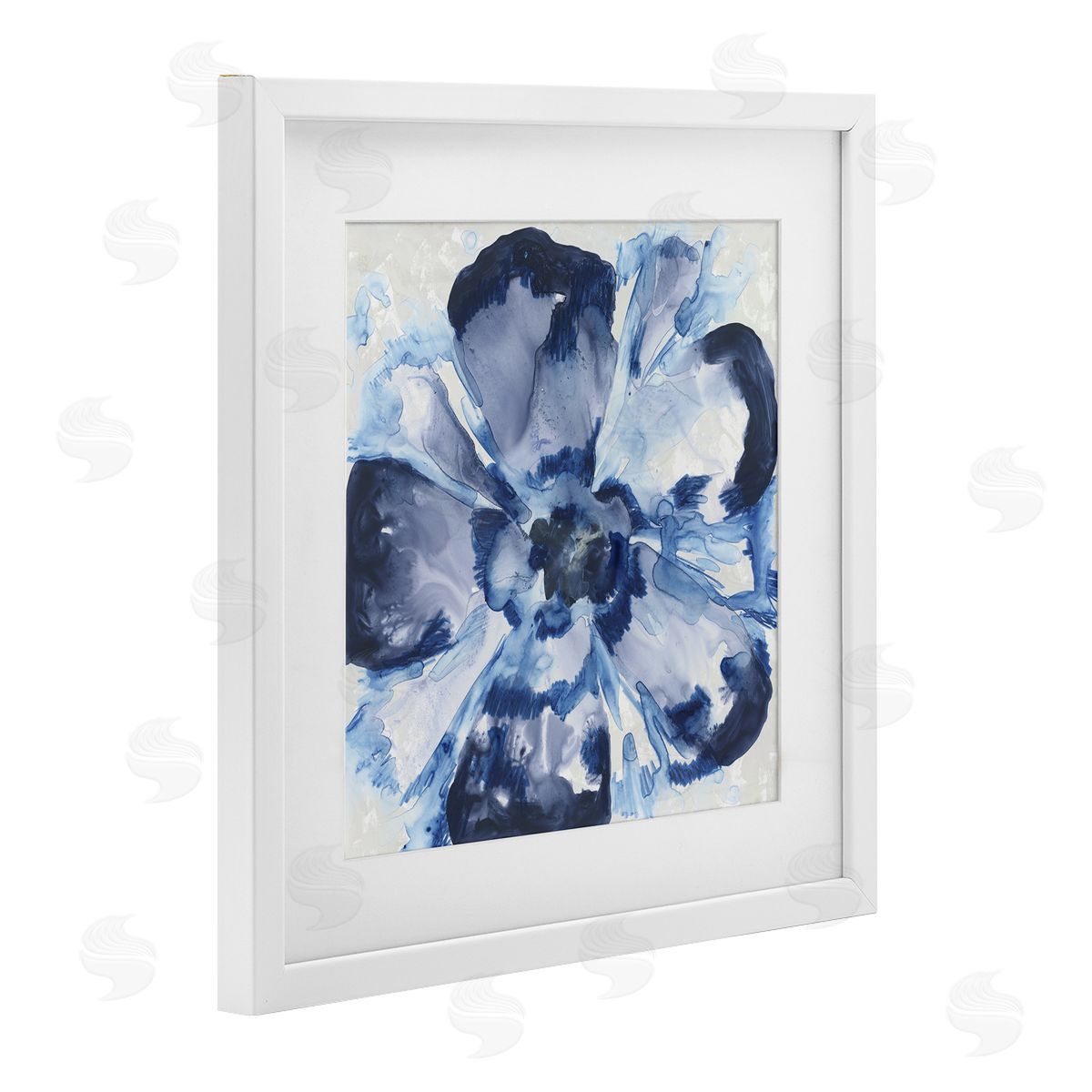 June Erica Vess Blue Glass Flower Canvas Wall Art Print