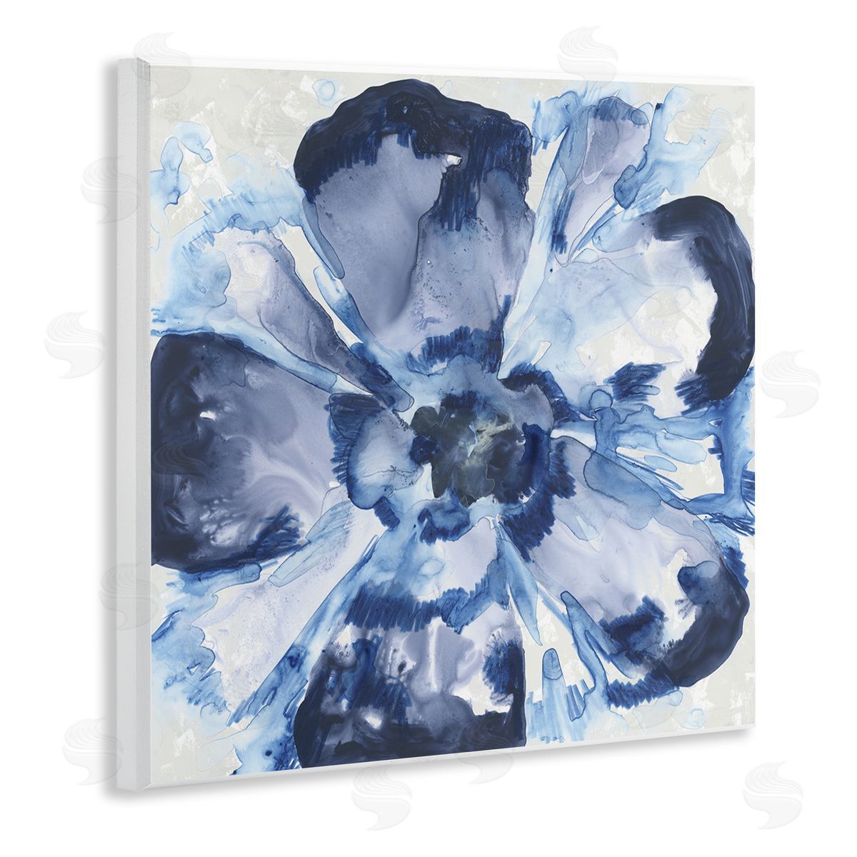 June Erica Vess Blue Glass Flower Canvas Wall Art Print