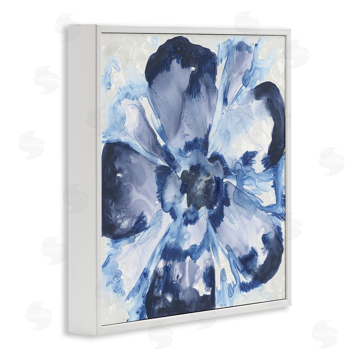 June Erica Vess Blue Glass Flower Canvas Wall Art Print