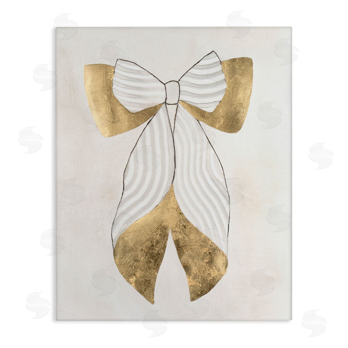 Vanna Lam Neutral Artful Bow Canvas Wall Art Print