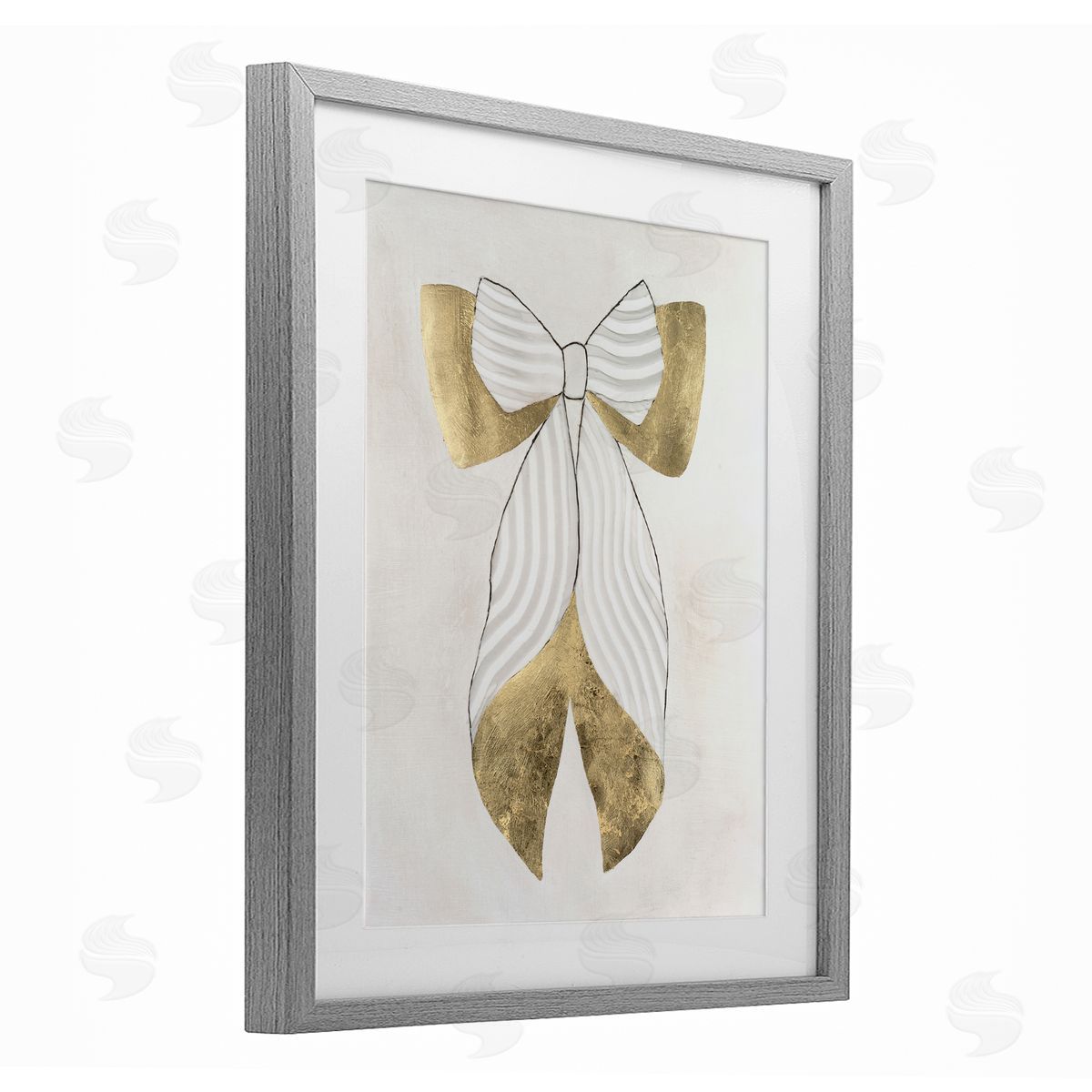 Vanna Lam Neutral Artful Bow Canvas Wall Art Print