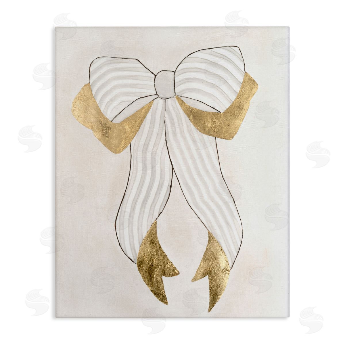 Vanna Lam Neutral Glam Ribbon Canvas Wall Art Print