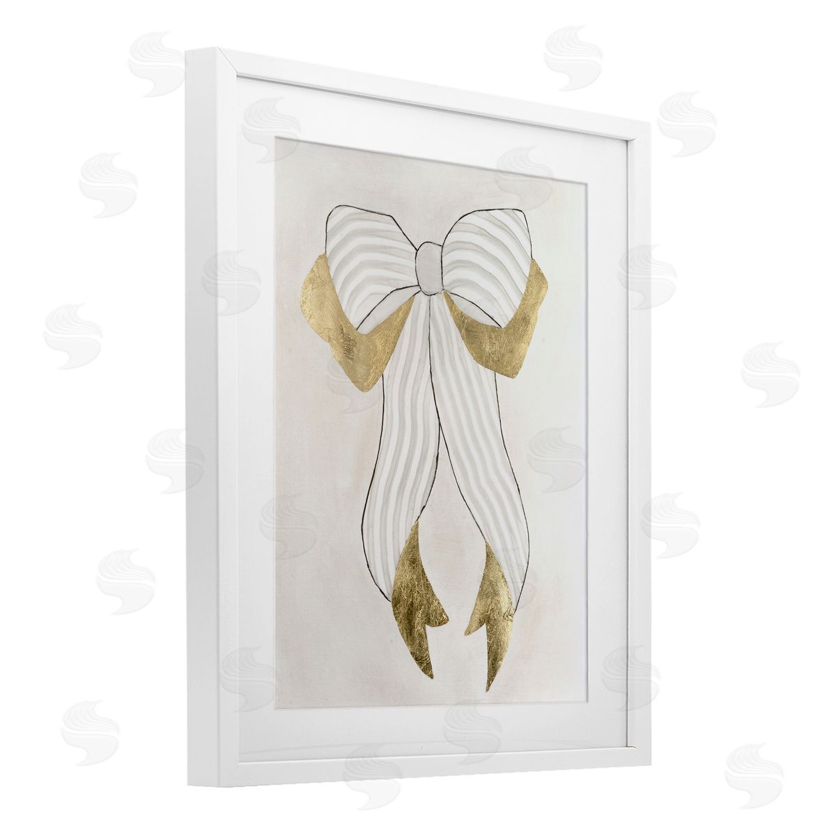 Vanna Lam Neutral Glam Ribbon Canvas Wall Art Print