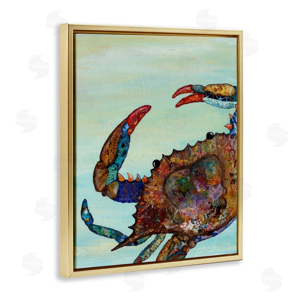 Lisa Morales Detailed Collage Crab Canvas Wall Art Print