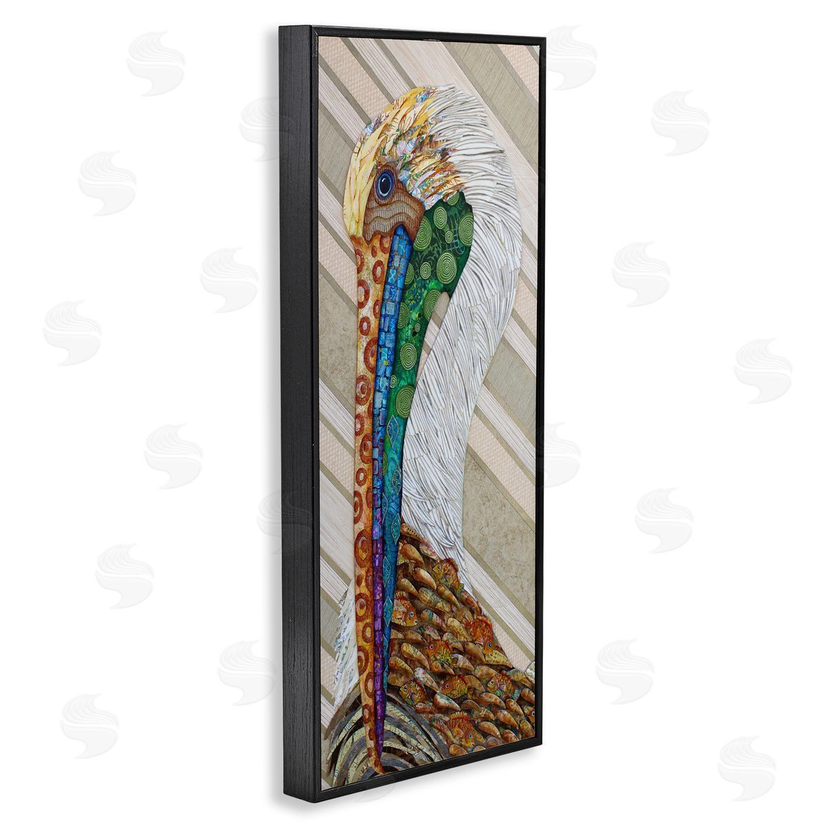 Lisa Morales Wild And Free Collaged Pelican Canvas Wall Art Print