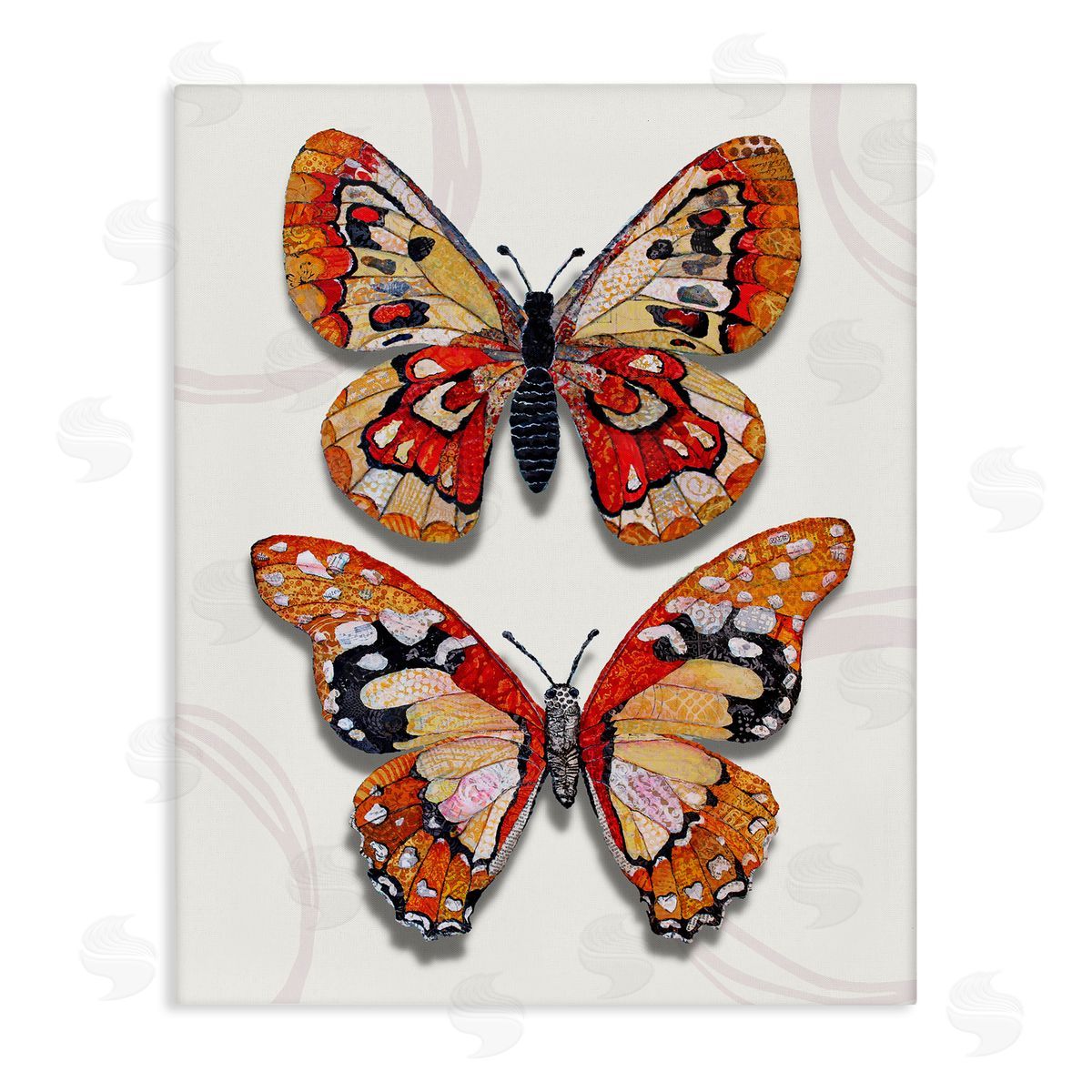 Lisa Morales Mosaic Pattern Butterfly Duo Canvas Wall Art Print
