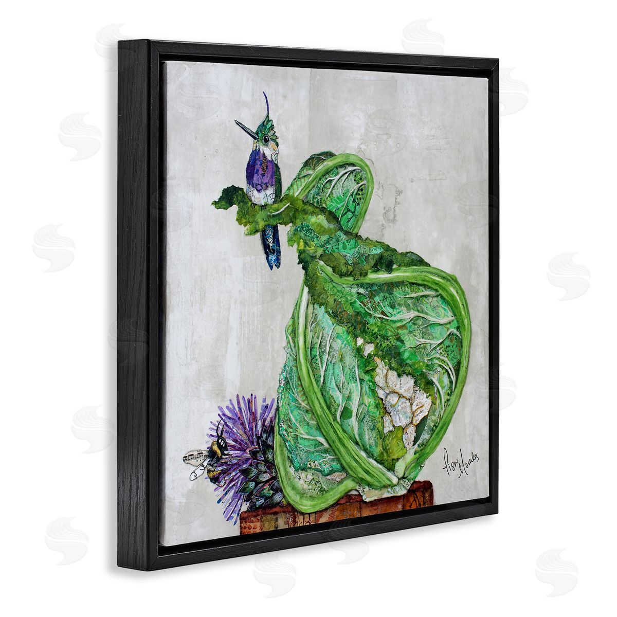 Lisa Morales Hummingbird on Cauliflower Canvas Wall Art Print