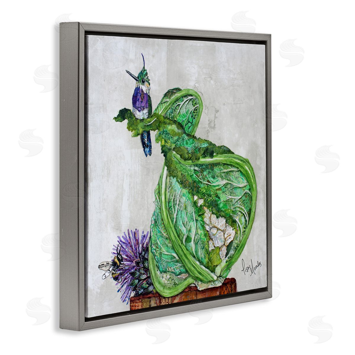 Lisa Morales Hummingbird on Cauliflower Canvas Wall Art Print