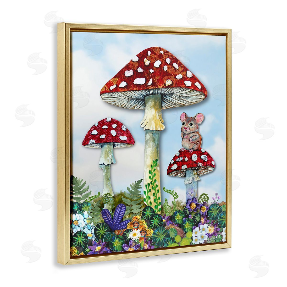 Lisa Morales Mouse Perched on Mushroom Canvas Wall Art Print