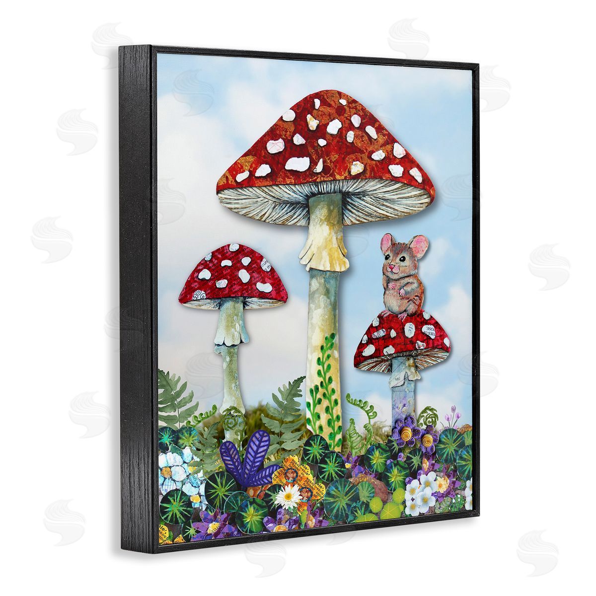 Lisa Morales Mouse Perched on Mushroom Canvas Wall Art Print