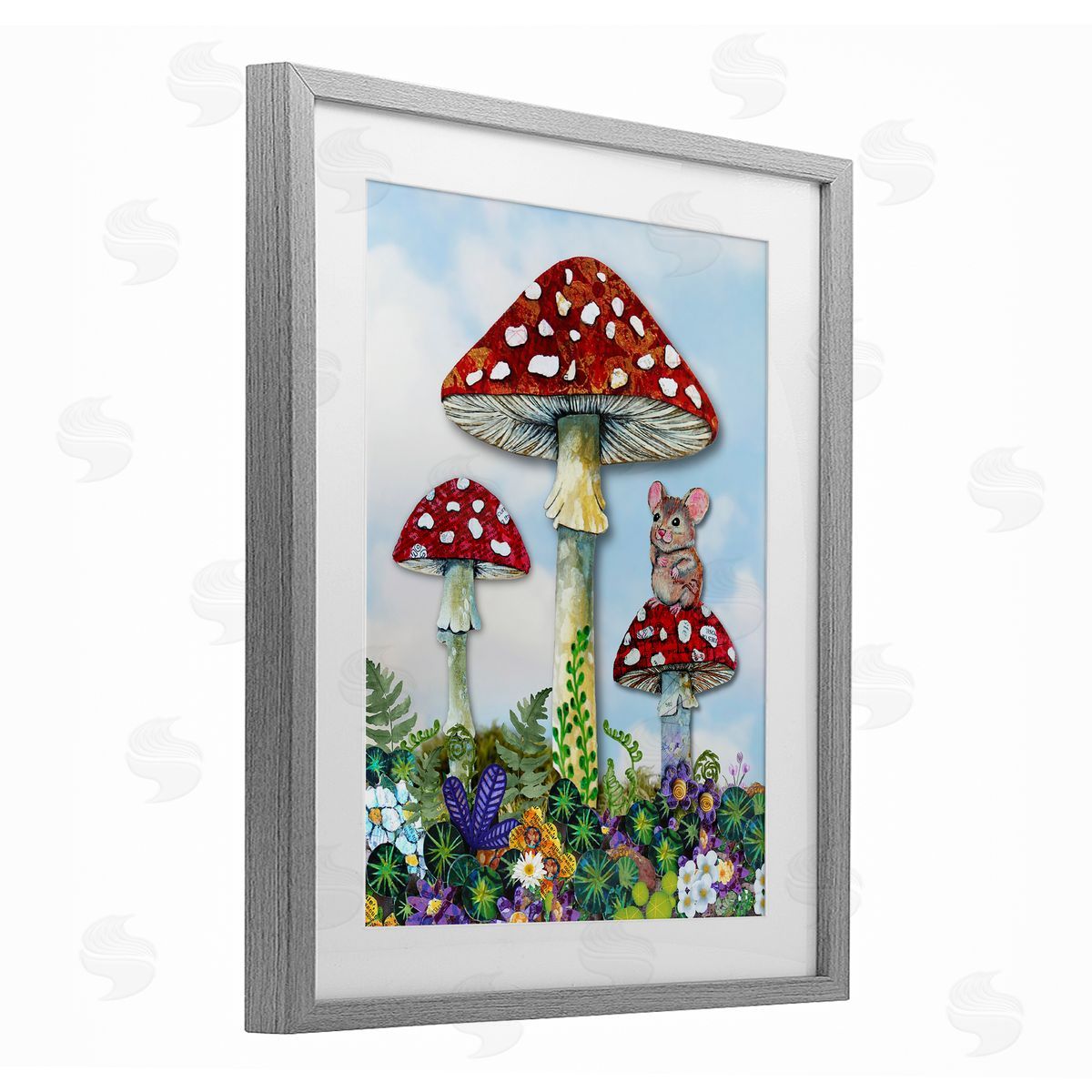 Lisa Morales Mouse Perched on Mushroom Canvas Wall Art Print