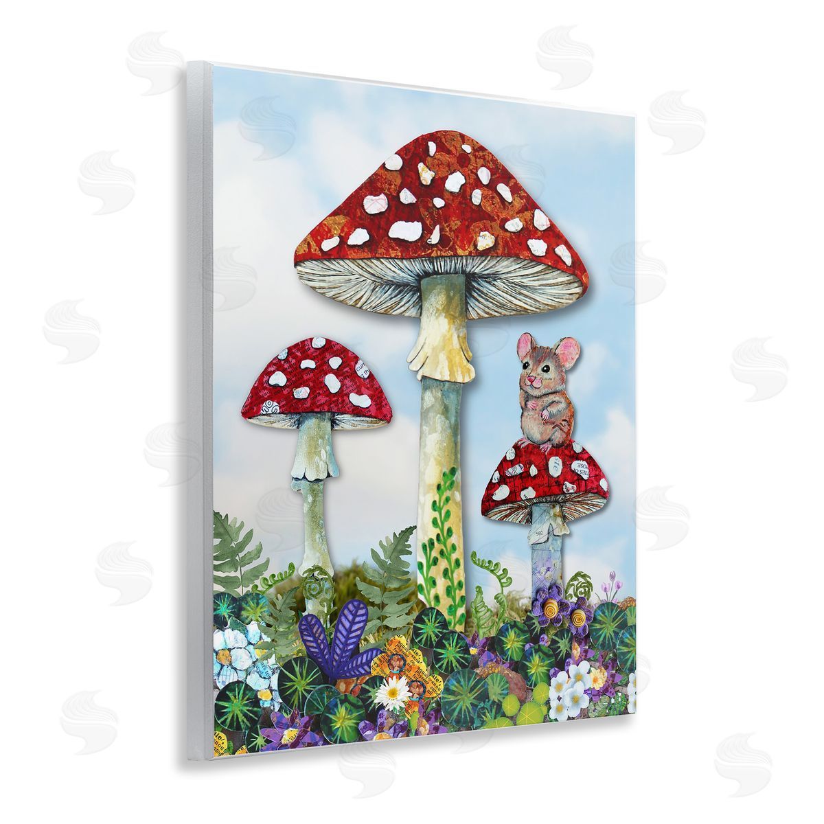 Lisa Morales Mouse Perched on Mushroom Canvas Wall Art Print