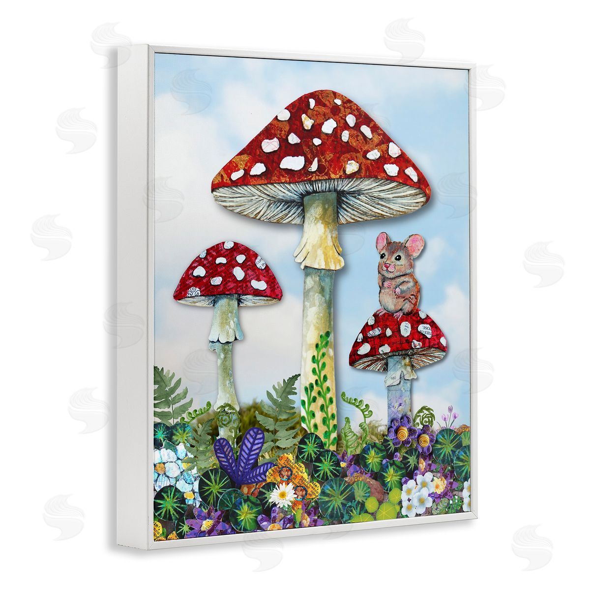 Lisa Morales Mouse Perched on Mushroom Canvas Wall Art Print