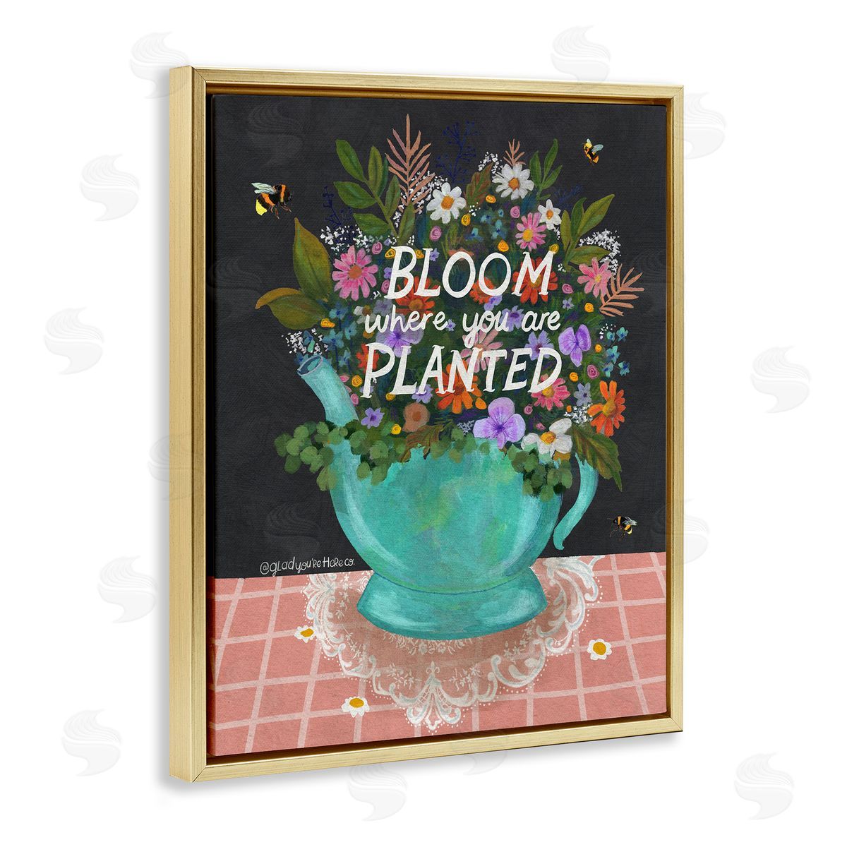 Glad You're Here Co. Bloom Where Planted Bouquet Canvas Wall Art Print