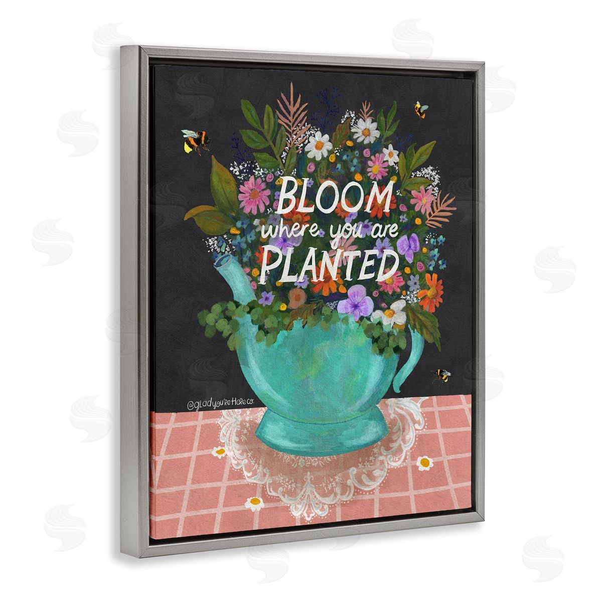 Glad You're Here Co. Bloom Where Planted Bouquet Canvas Wall Art Print