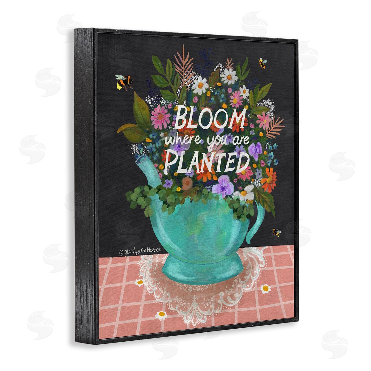 Glad You're Here Co. Bloom Where Planted Bouquet Canvas Wall Art Print