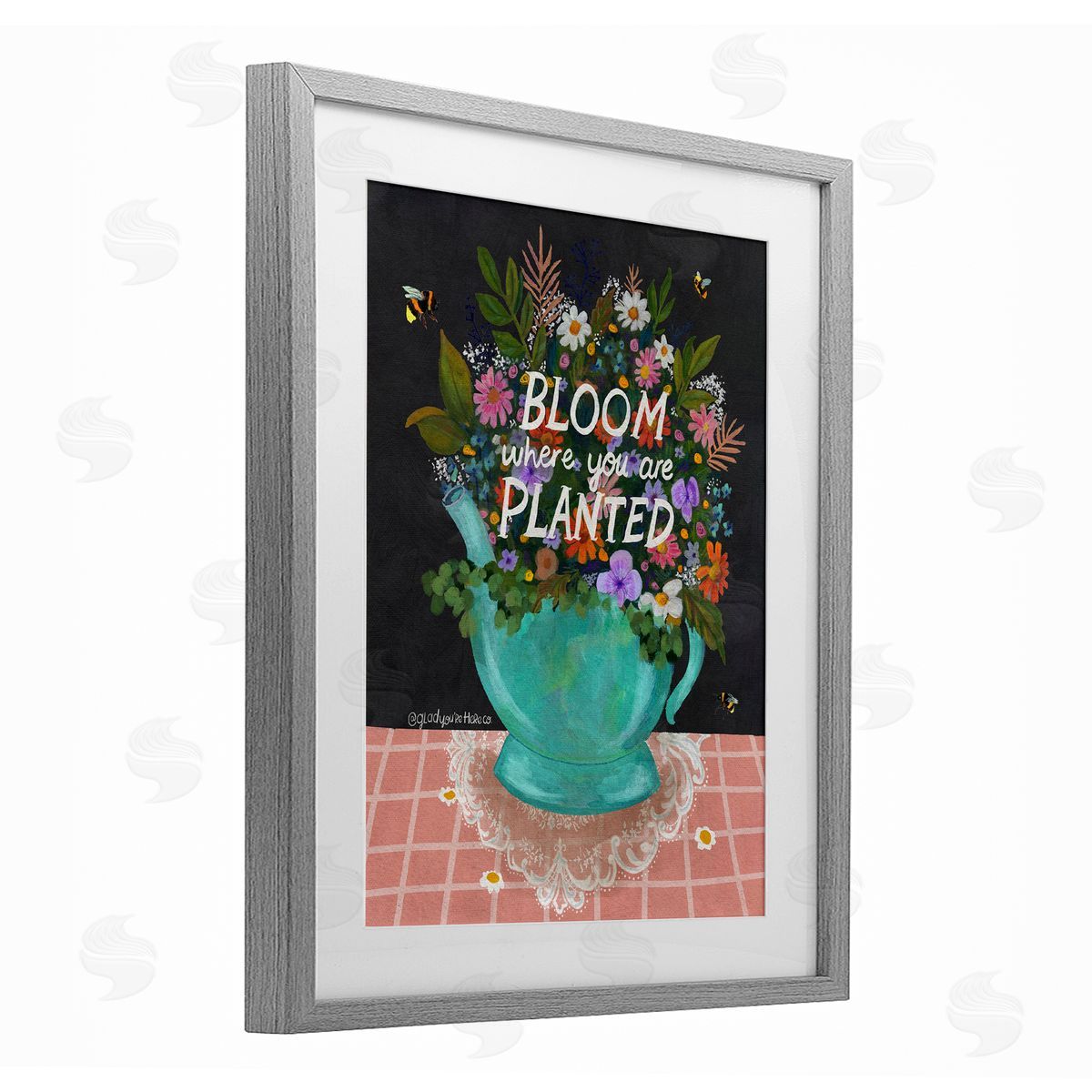 Glad You're Here Co. Bloom Where Planted Bouquet Canvas Wall Art Print
