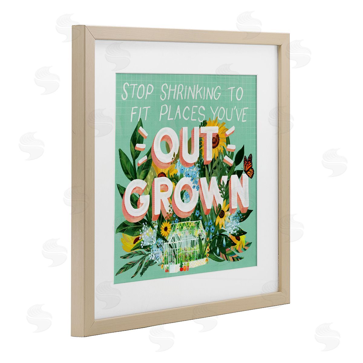 Glad You're Here Co. Stop Shrinking To Places You've Outgrown Canvas Wall Art Print