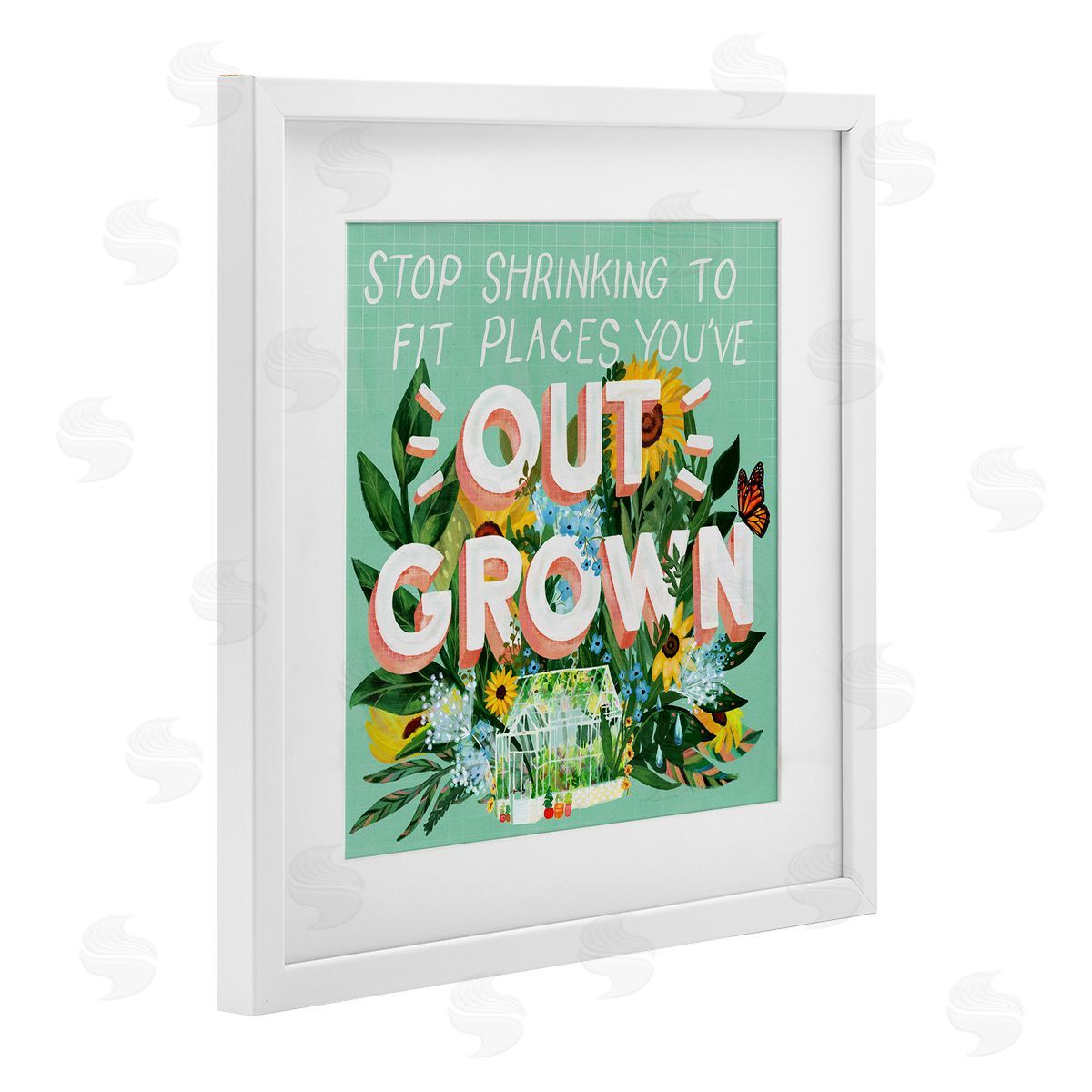 Glad You're Here Co. Stop Shrinking To Places You've Outgrown Canvas Wall Art Print