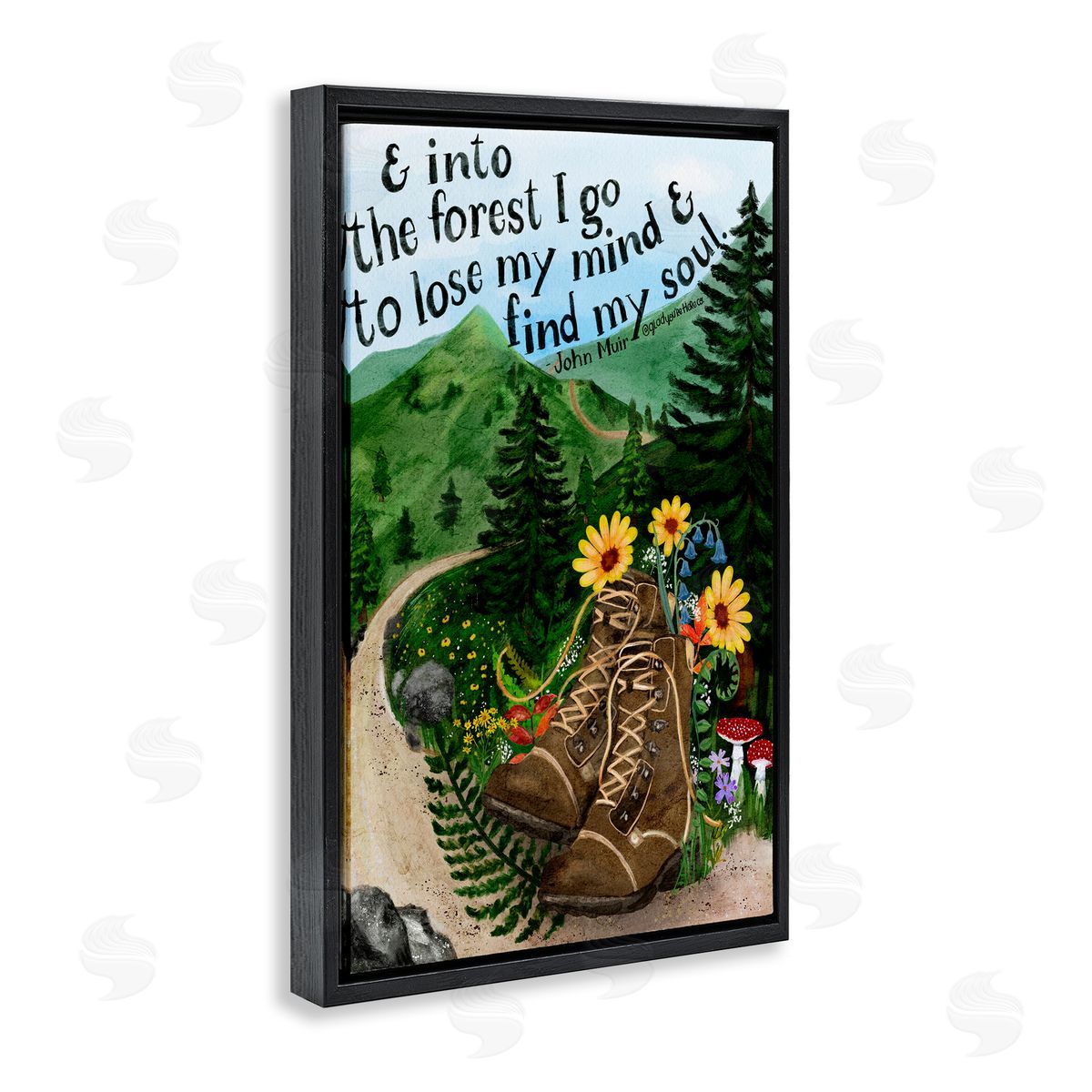Glad You're Here Co. Into The Forest I Go Quote Canvas Wall Art Print