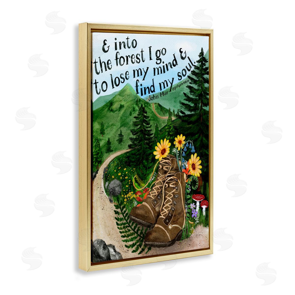 Glad You're Here Co. Into The Forest I Go Quote Canvas Wall Art Print