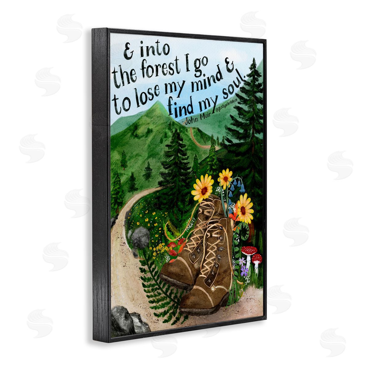 Glad You're Here Co. Into The Forest I Go Quote Canvas Wall Art Print
