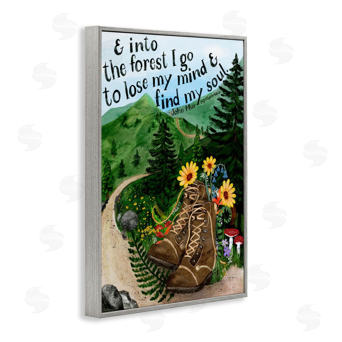 Glad You're Here Co. Into The Forest I Go Quote Canvas Wall Art Print