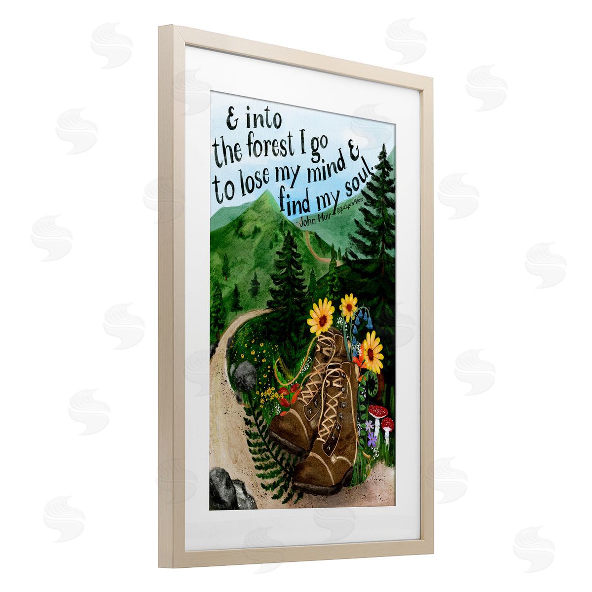 Glad You're Here Co. Into The Forest I Go Quote Canvas Wall Art Print