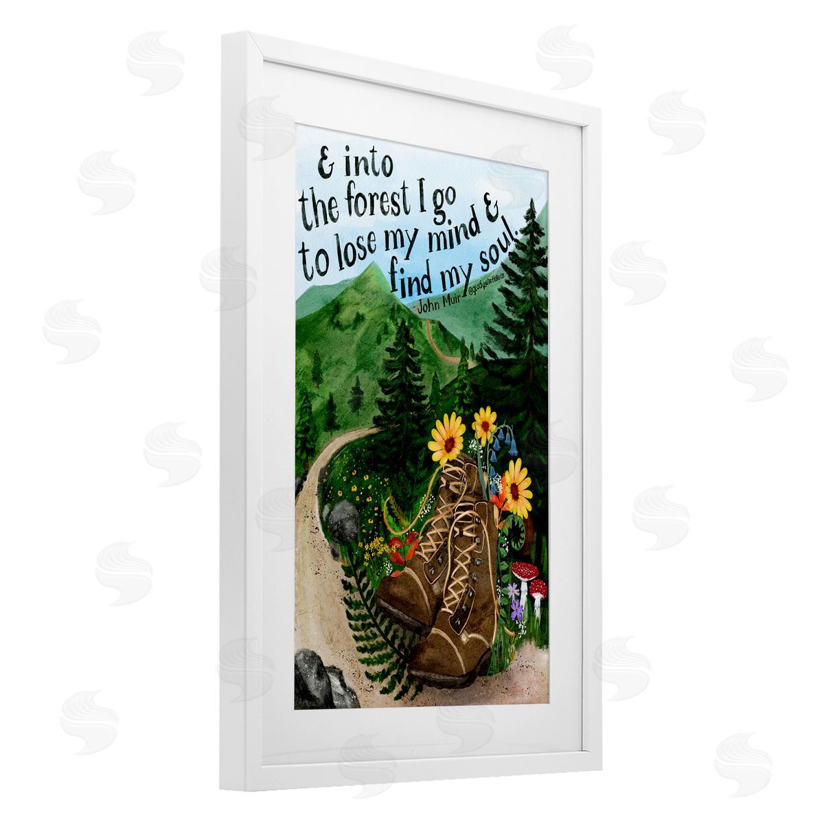 Glad You're Here Co. Into The Forest I Go Quote Canvas Wall Art Print