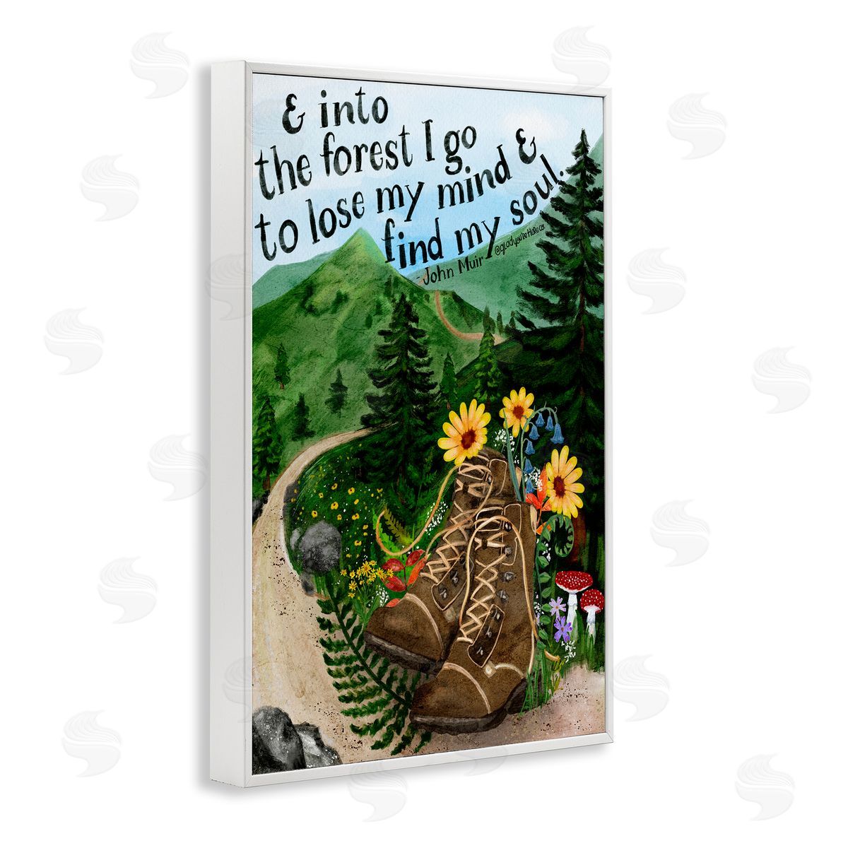 Glad You're Here Co. Into The Forest I Go Quote Canvas Wall Art Print