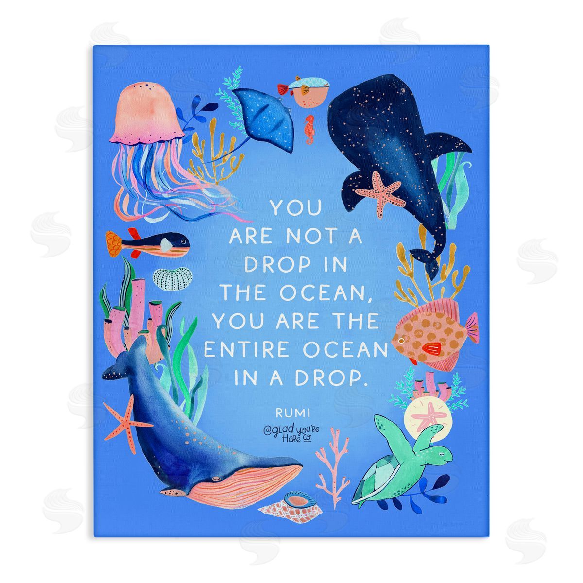 Glad You're Here Co. Entire Ocean In A Drop Canvas Wall Art Print