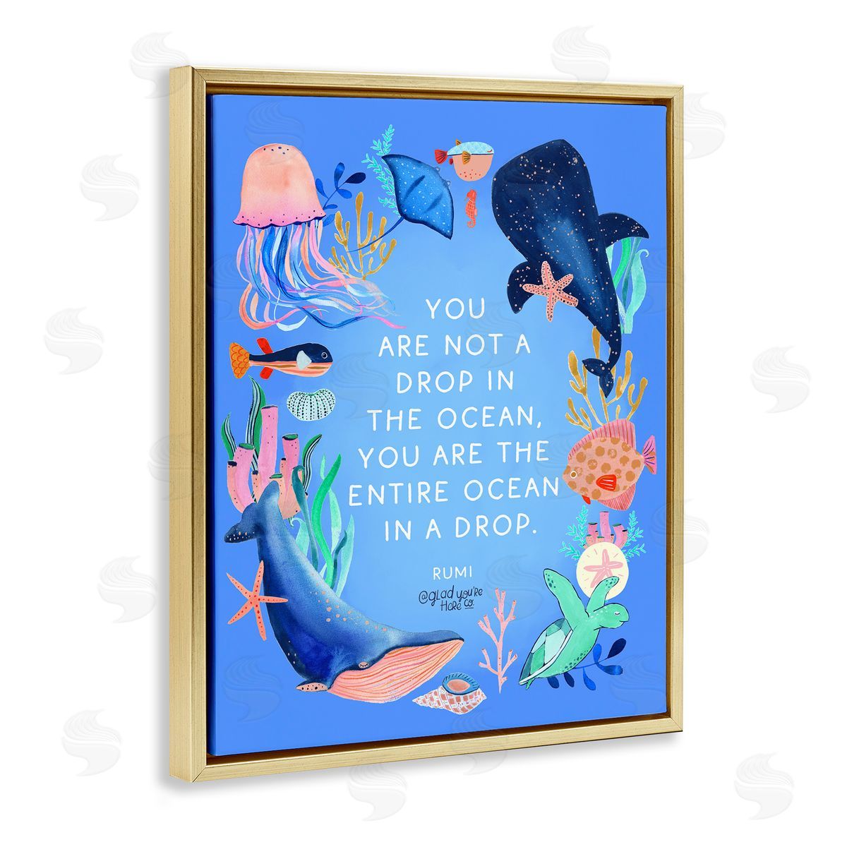 Glad You're Here Co. Entire Ocean In A Drop Canvas Wall Art Print
