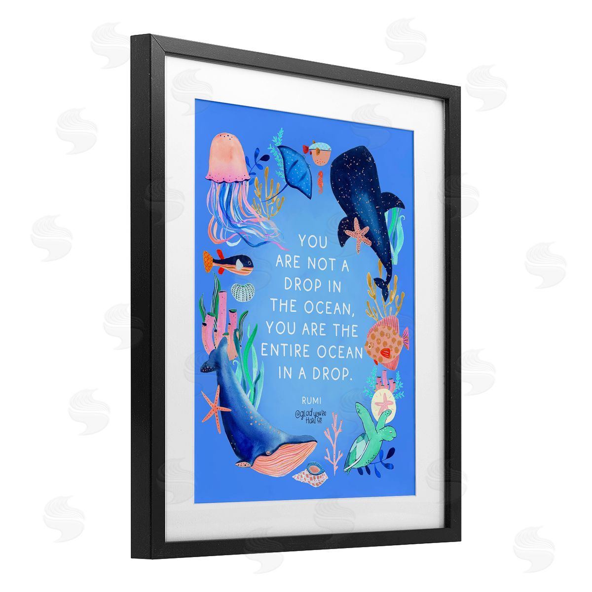Glad You're Here Co. Entire Ocean In A Drop Canvas Wall Art Print