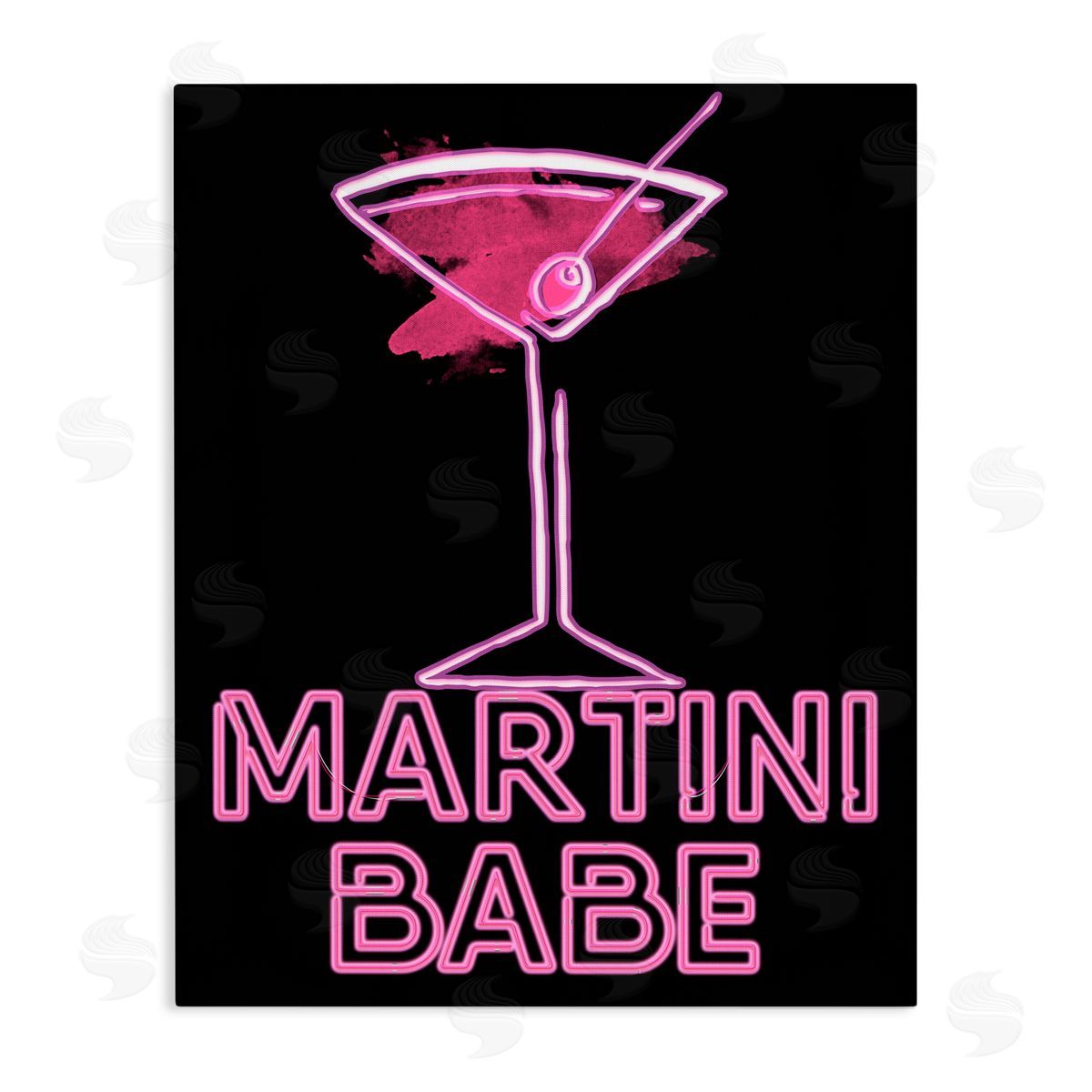 SUNDANCE GROUP, LLC Martini Babe Pink & Black Canvas Wall Art Print