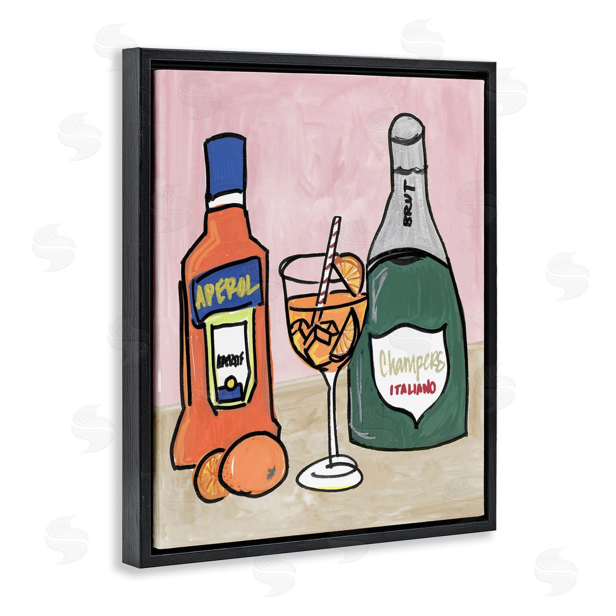 NOLA JAMES Aperol And Champagne Canvas Wall Art Print