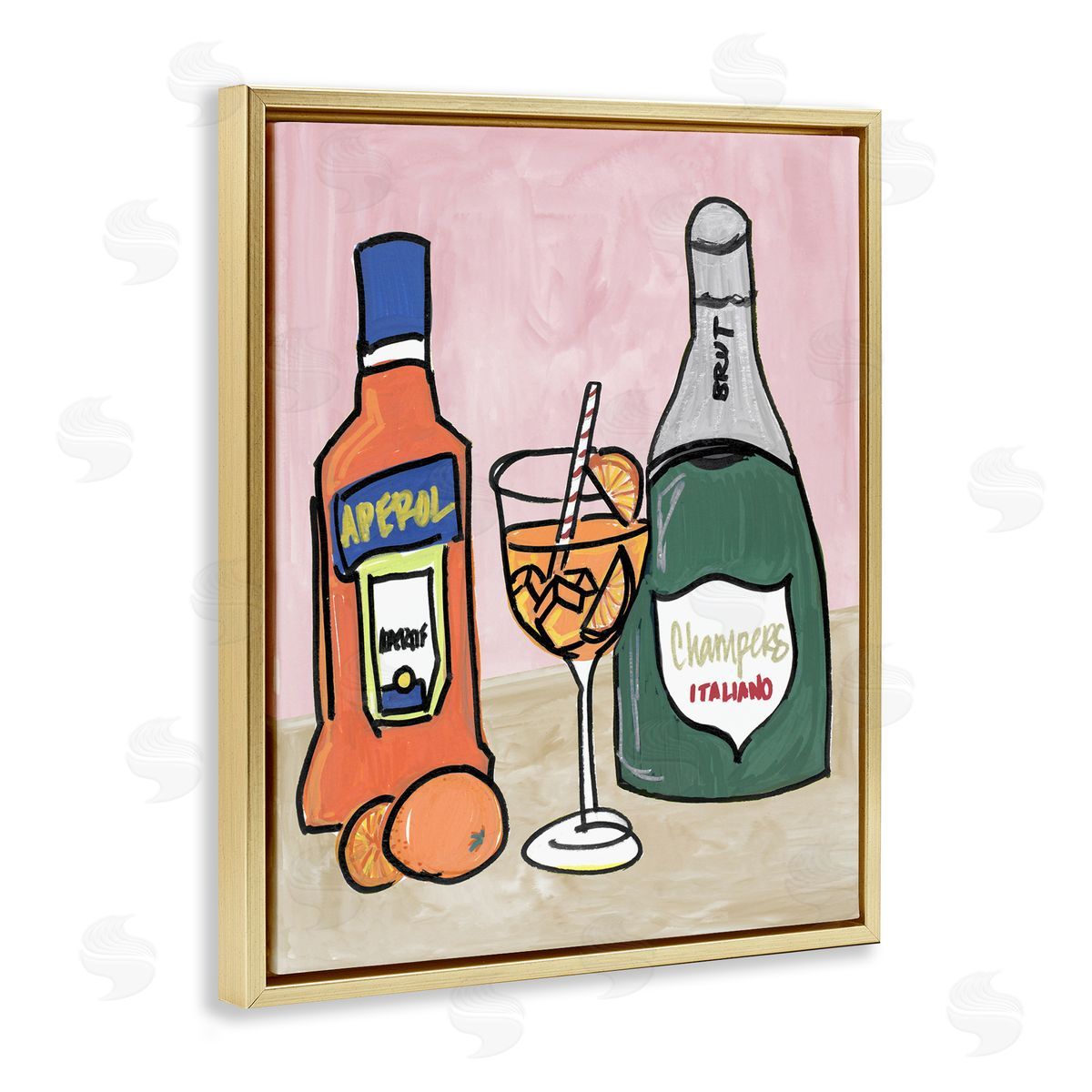 NOLA JAMES Aperol And Champagne Canvas Wall Art Print