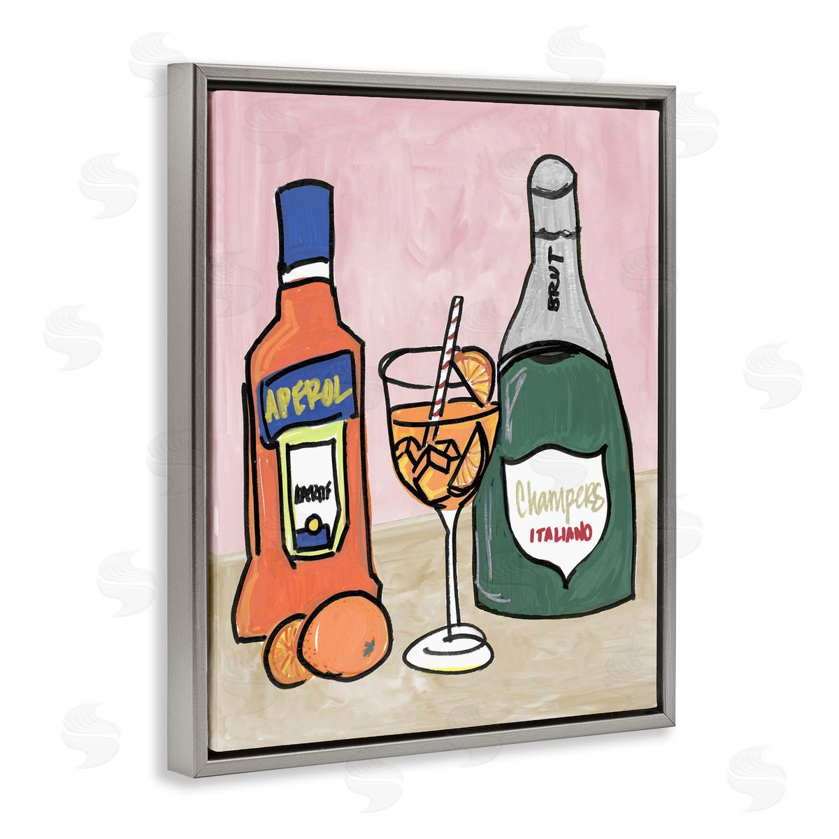 NOLA JAMES Aperol And Champagne Canvas Wall Art Print